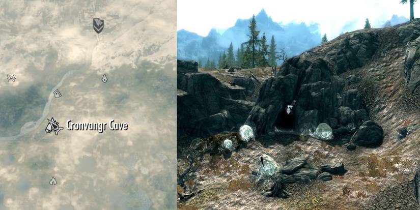 Skyrim Cronvangr Cave Map Location And Scenery