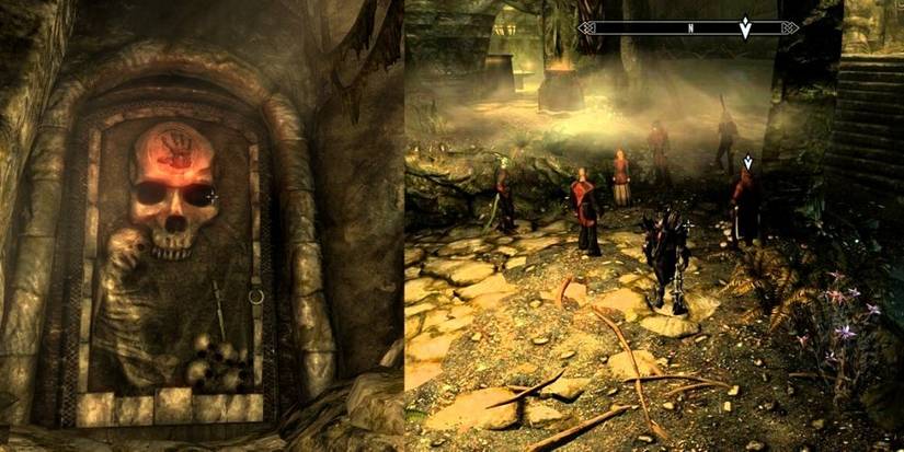 Skyrim Dark Brotherhood Sanctuary Front Door And Members