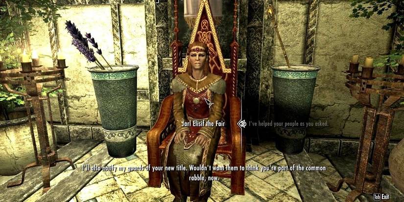 Skyrim Jarl Elisif The Fair In Blue Palace