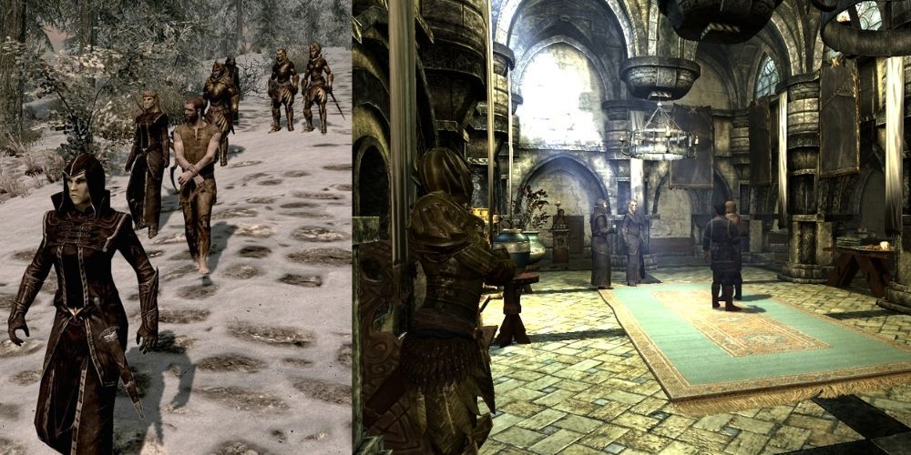 Skyrim Thalmor Embassy And Thalmor Soldiers