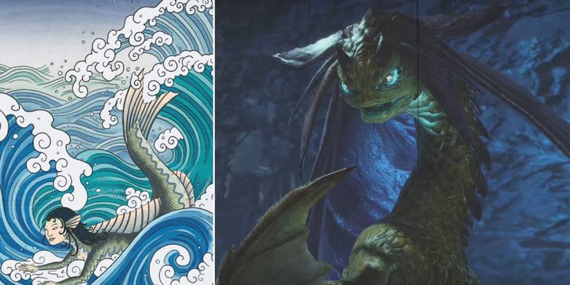 Split Image Of The Somnacanth And The Ningyo