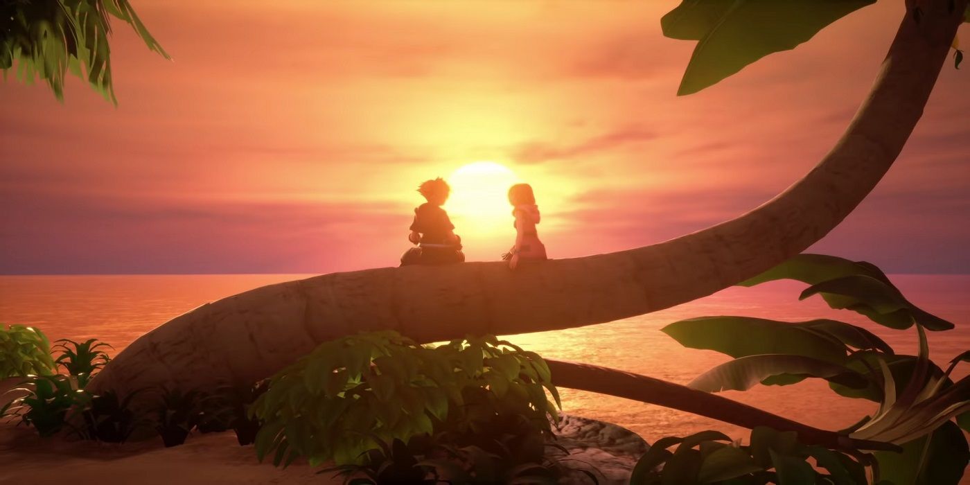 Sora and Kairi at Destiny Islands