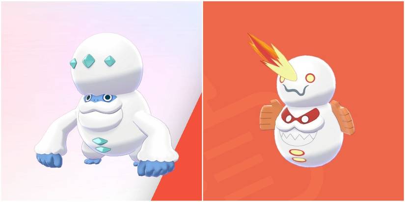A Split Image Of Galarian Darmanitan & Zen Mode Darmanitan
