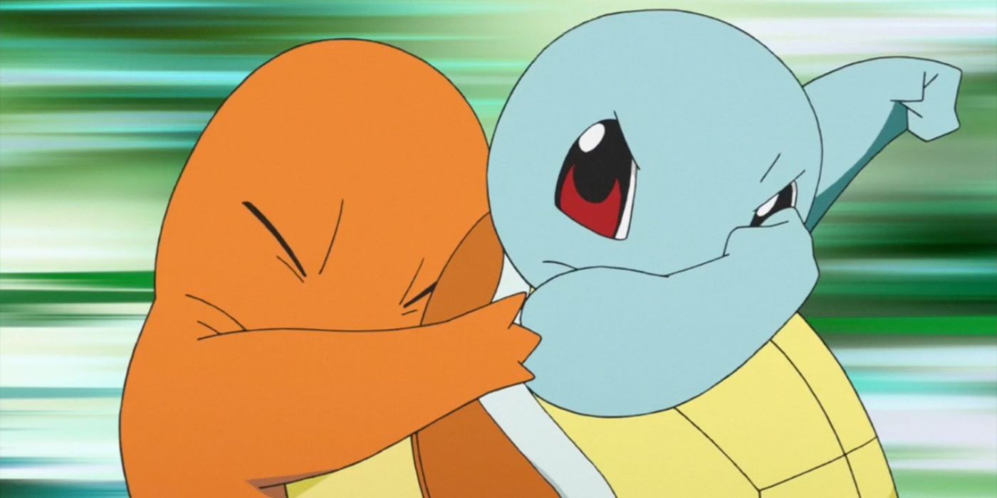 Pokemon Squirtle Tackles Charmander