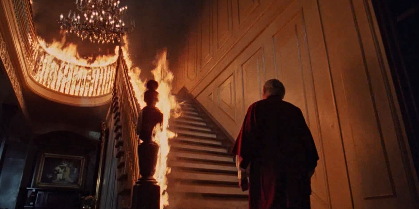 Staircase on fire in The Changeling