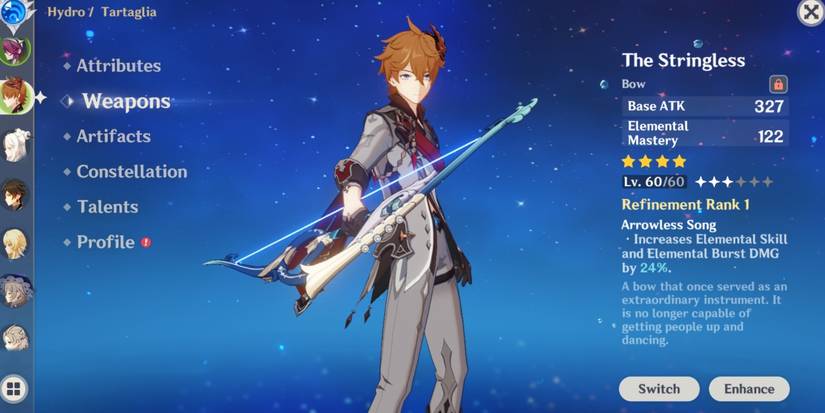 Childe using Stringless