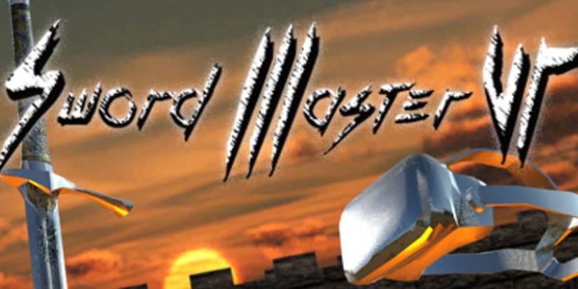 A sword and VR headset with the logo