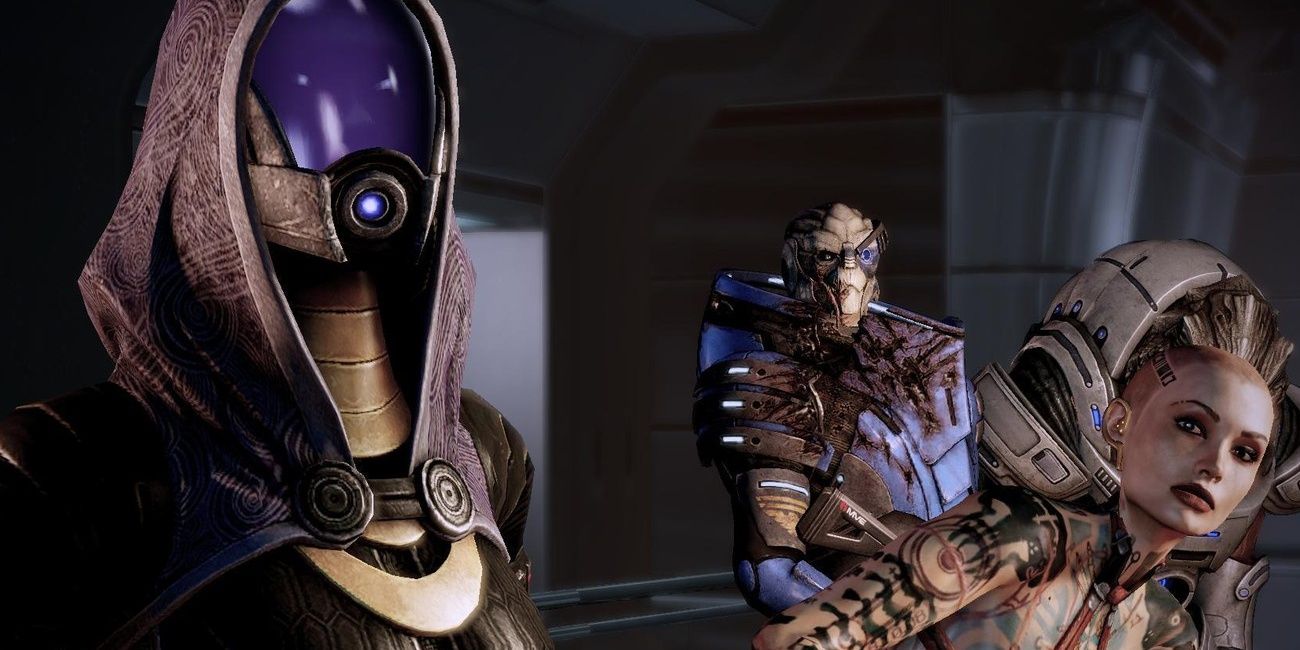 Tali, Jack, Garrus, and Grunt prepare for the suicide mission in Mass Effect 2