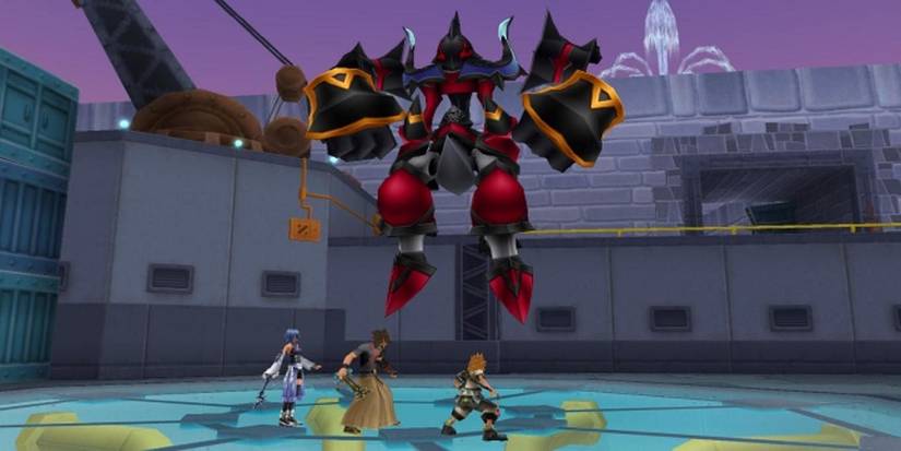 Terra, Ventus, and Aqua fight unversed in Radiant Garden