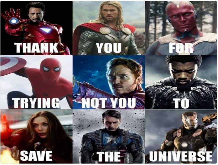 Thanks for trying to save the universe - except you star lord