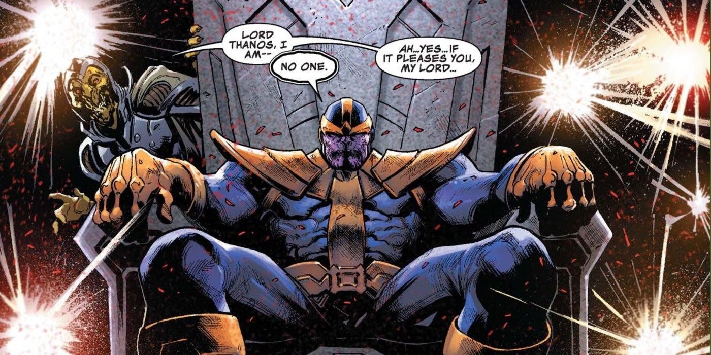Thanos On Throne In Comics