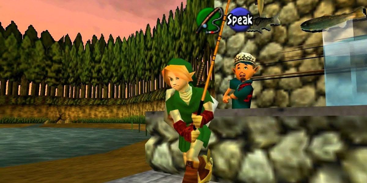 The Legend of Zelda Ocarina of Time fishing, Link