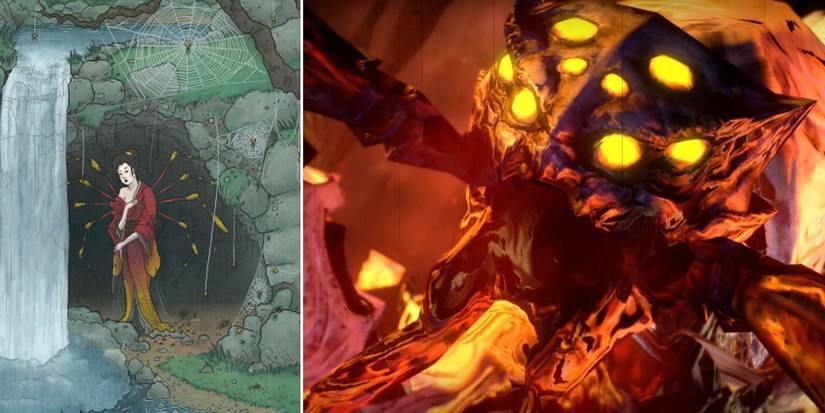 Split Image Of The Rakna Kadaki And The Jorogumo