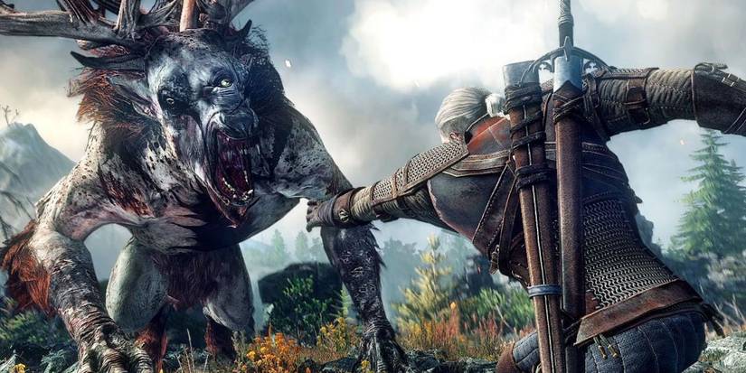 The Witcher 3 Geralt in combat