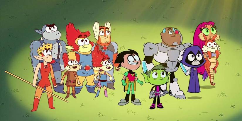 The ThunderCats and Teen Titans look up in awe