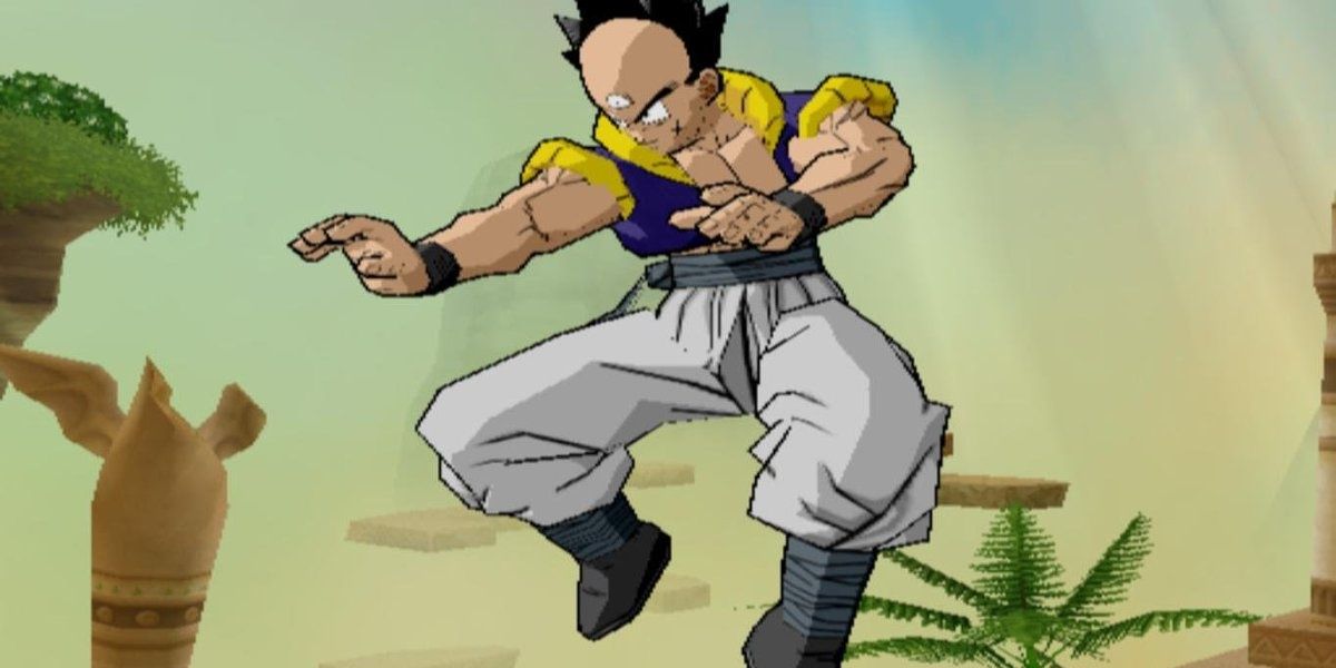 Tien and Yamcha fuse for an attack in Dragon Ball Z: Budokai 2
