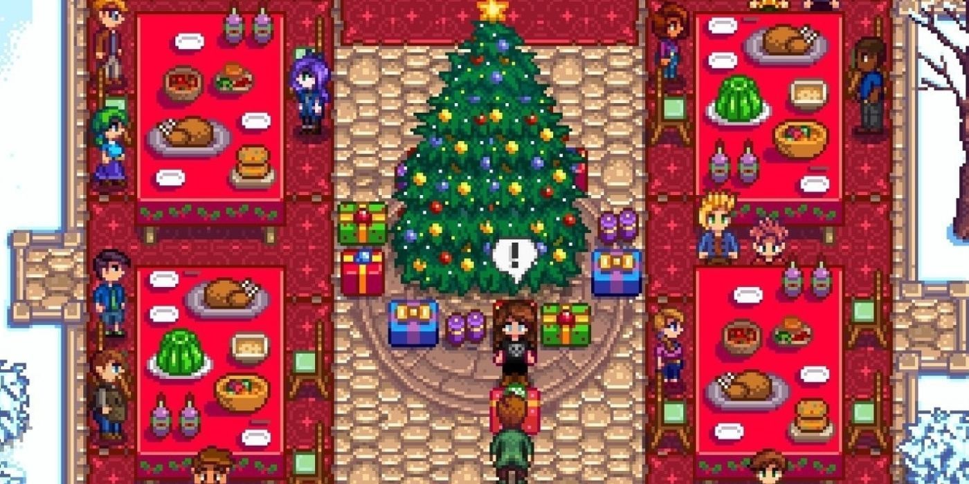 Player receiving a gift at the Feast of the Winter Star