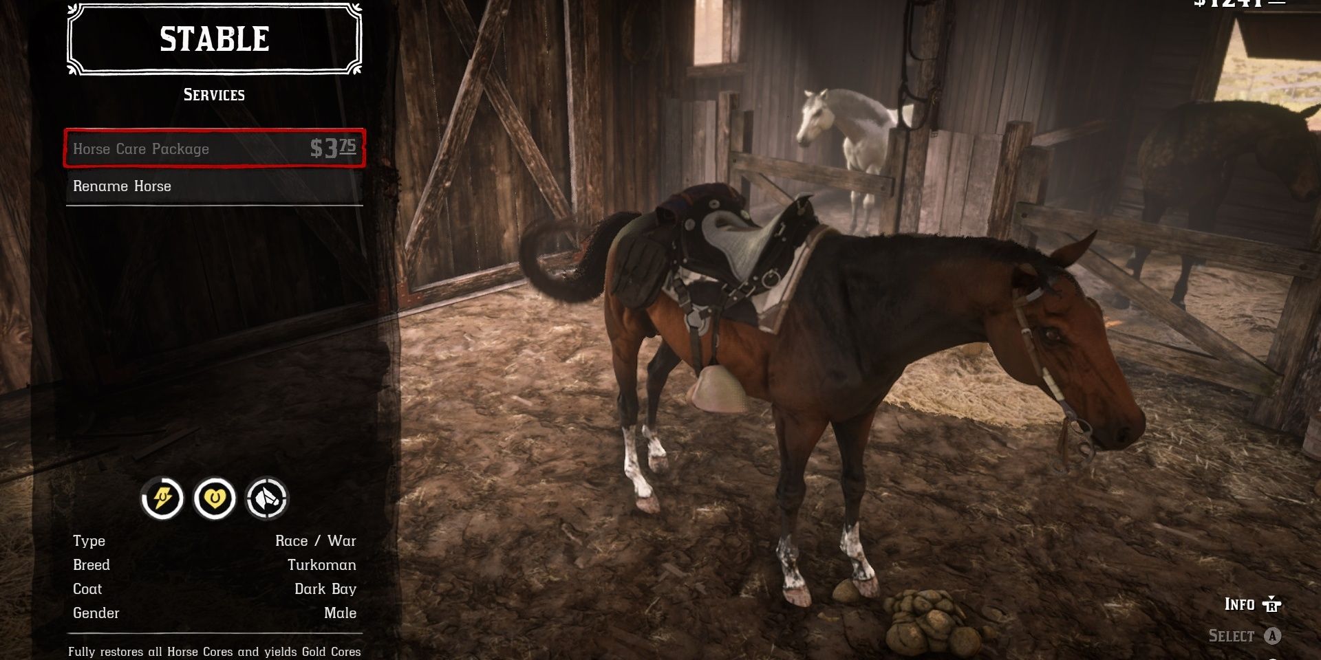 Turkoman Horse In A Stable From Red Dead Redemption 2
