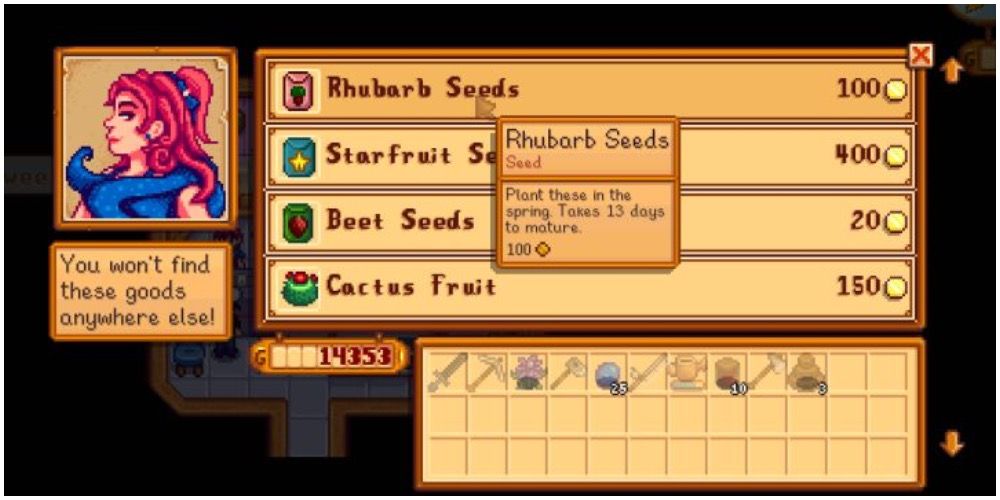 Seeds that are sold by the merchant Sandy