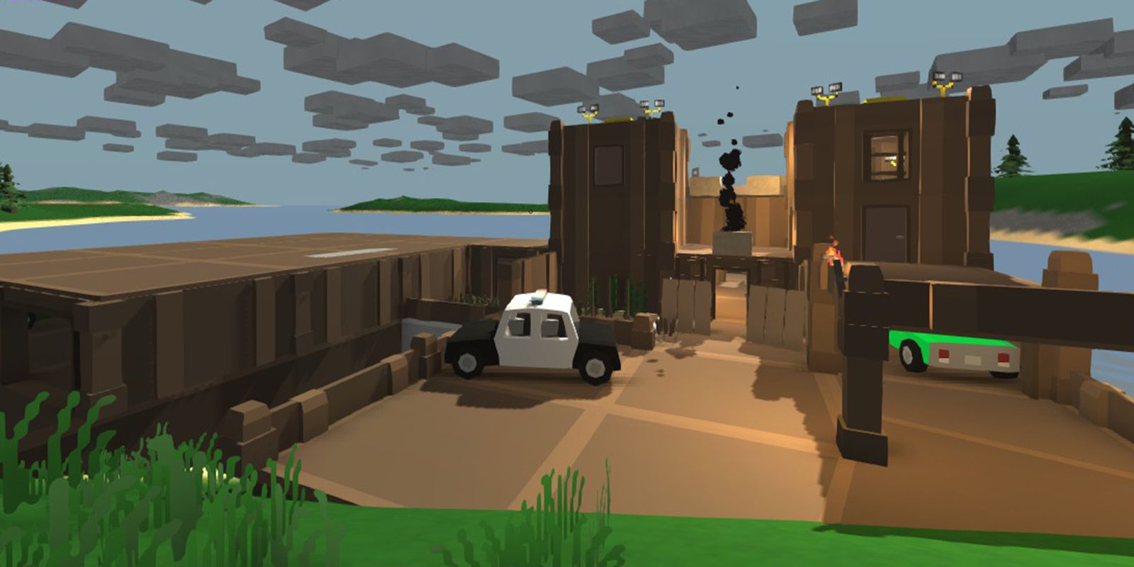 Unturned Base With Two Cars