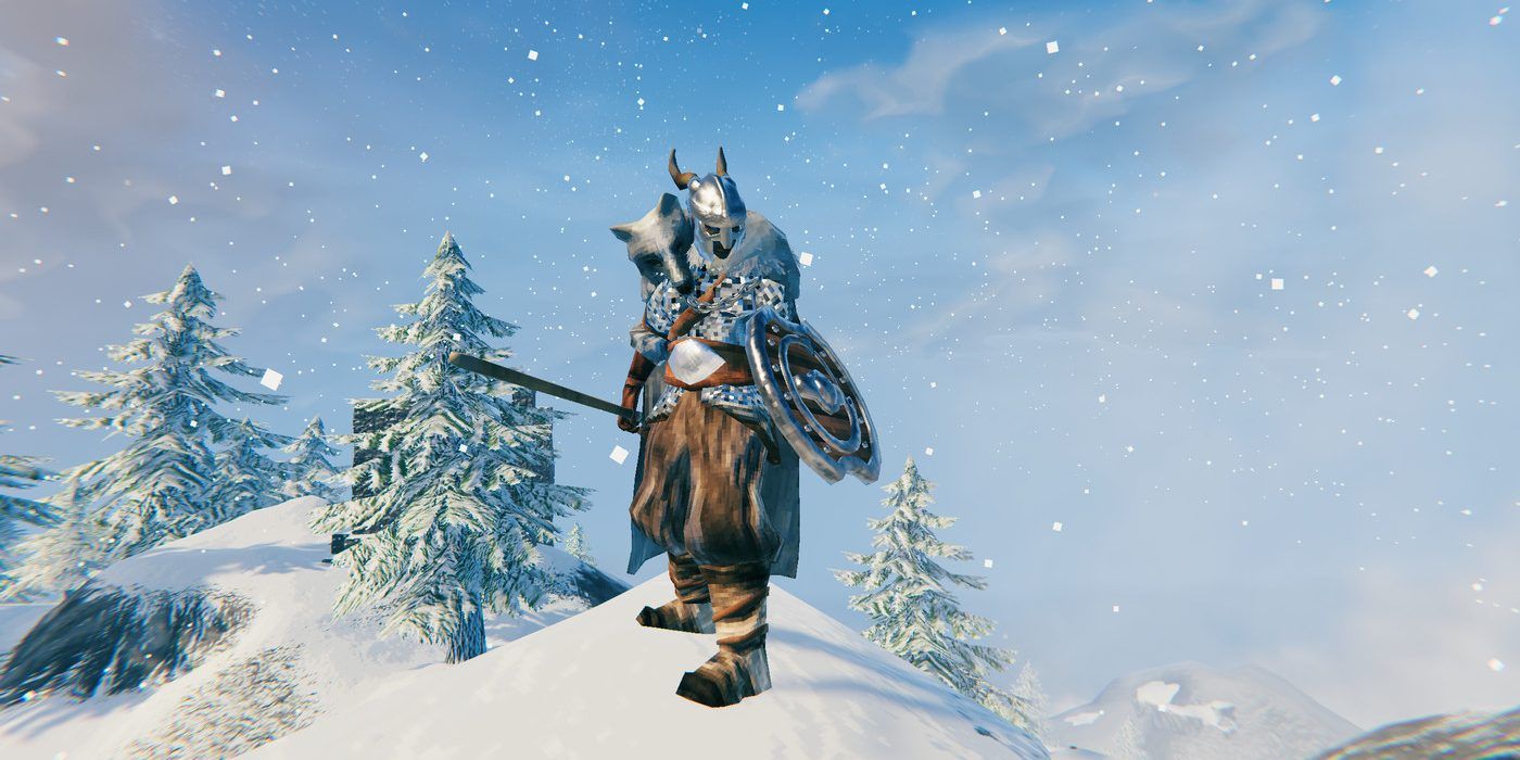 Valheim_mountain_biome_silver_wolf_armor_set
