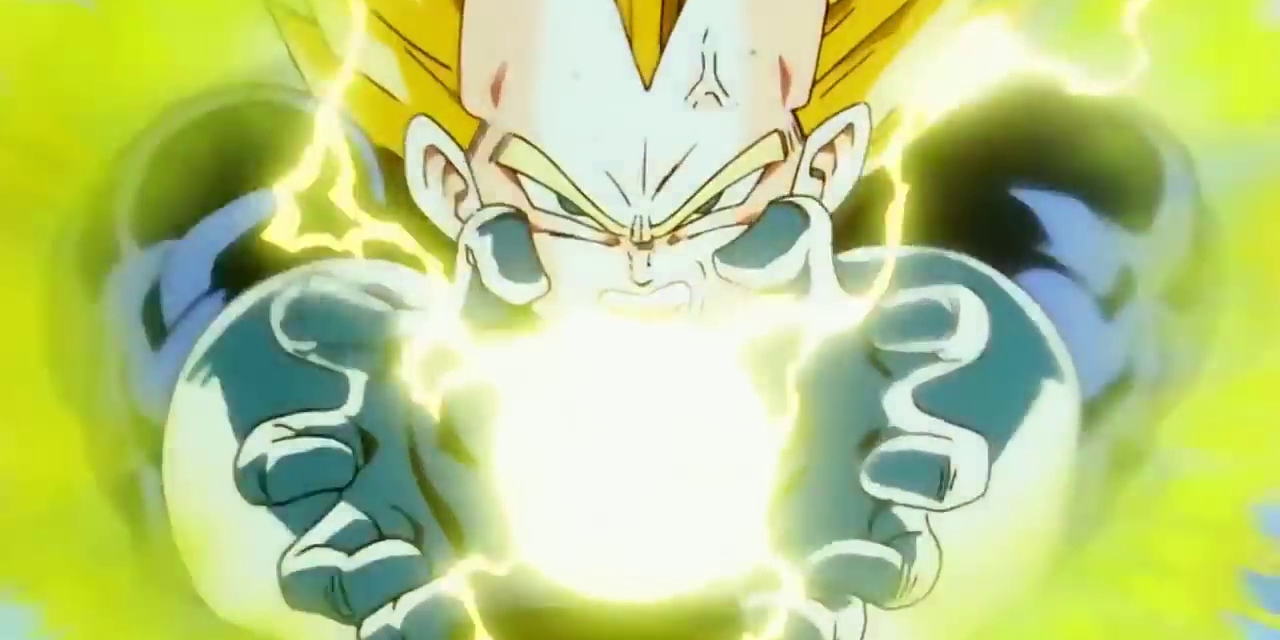 Vegeta charges the Final Flash in Dragon Ball Z
