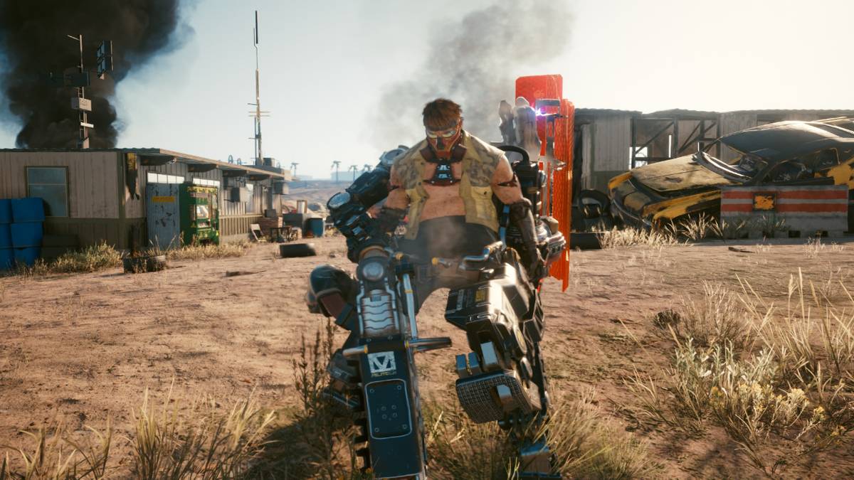 The large cyberpsycho in the Wasteland with metal limbs