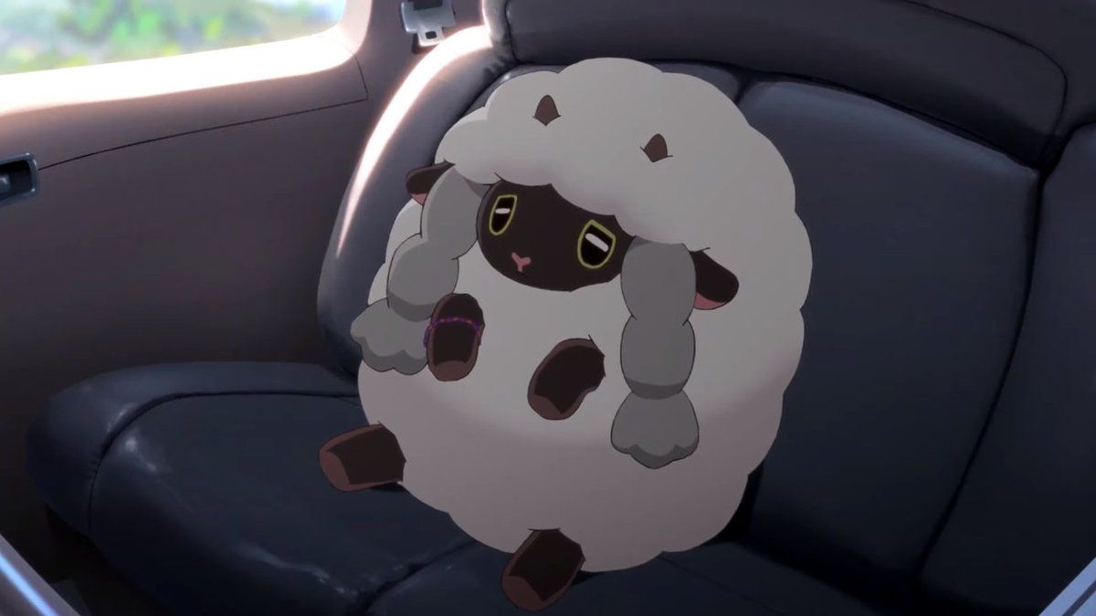Pokemon Wooloo Sitting On A Car Chair