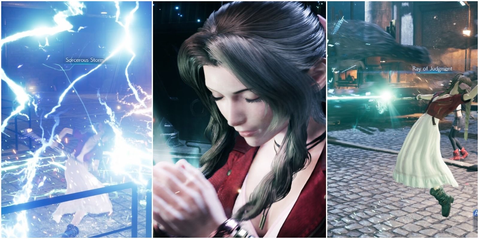 Aerith and several of her skills from FFVII remake