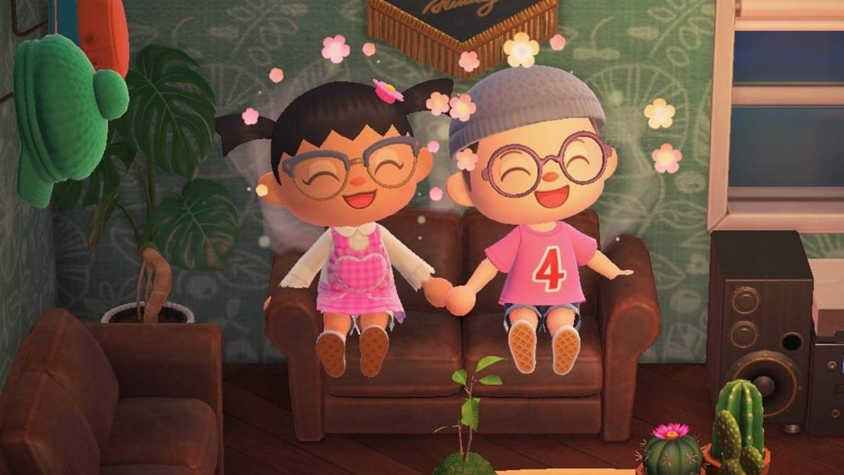 animal crossing new horizons players sitting