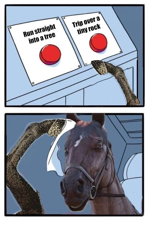 meme about horse pathing in red dead redemption 2.