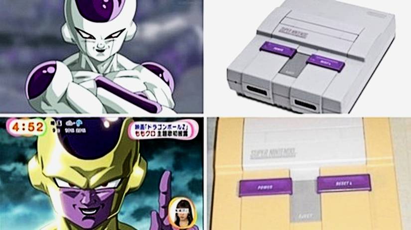 meme about frieza from dragon ball super's new gold form being similar to the SNES.