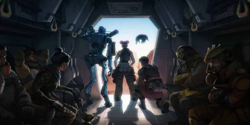 Apex Legends characters looking out ship