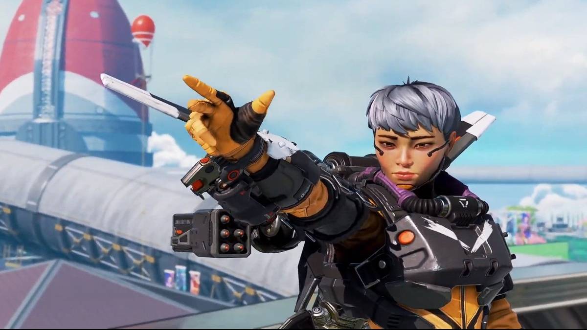 apex legends valkyrie intro screenshot pointing on olympus
