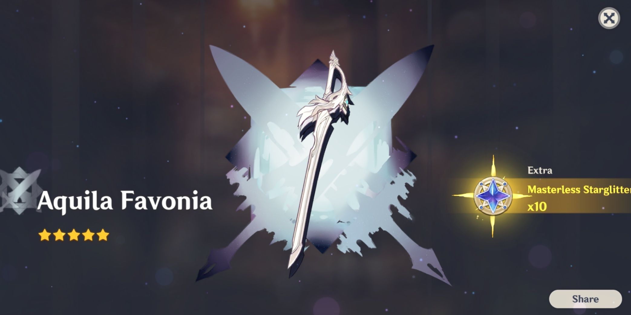 Genshin Impact Aquila Favonia Pull Sword Дисплей