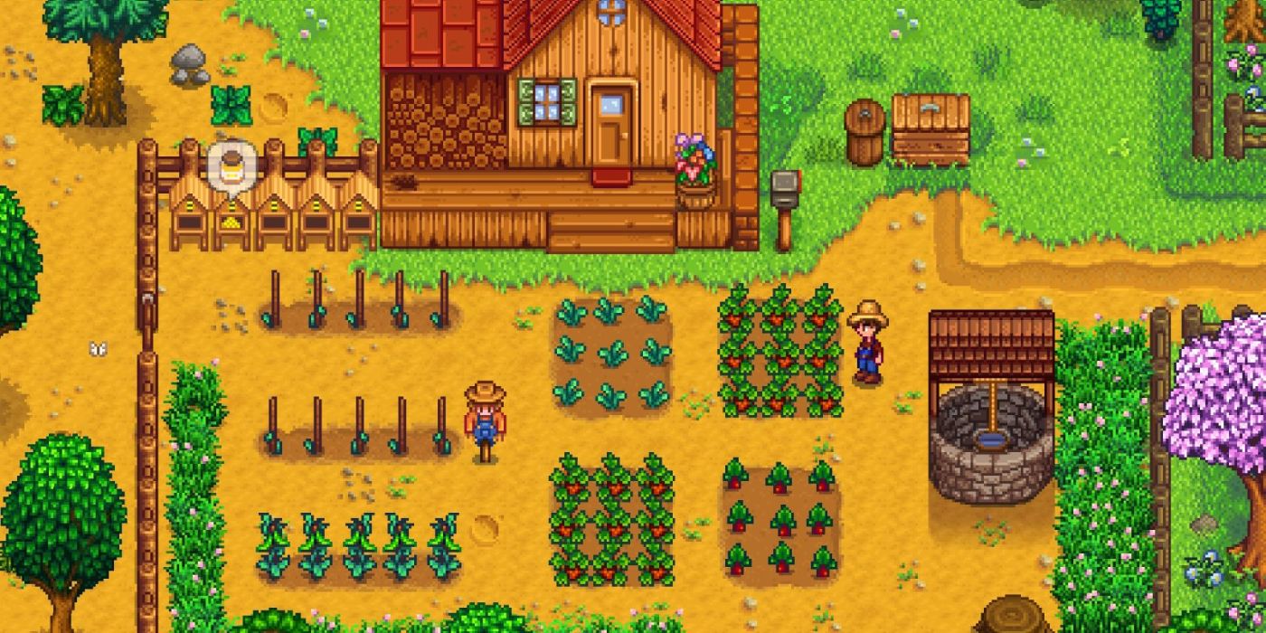 stardew valley artichoke farm in squares under house in day time surrounded by fence