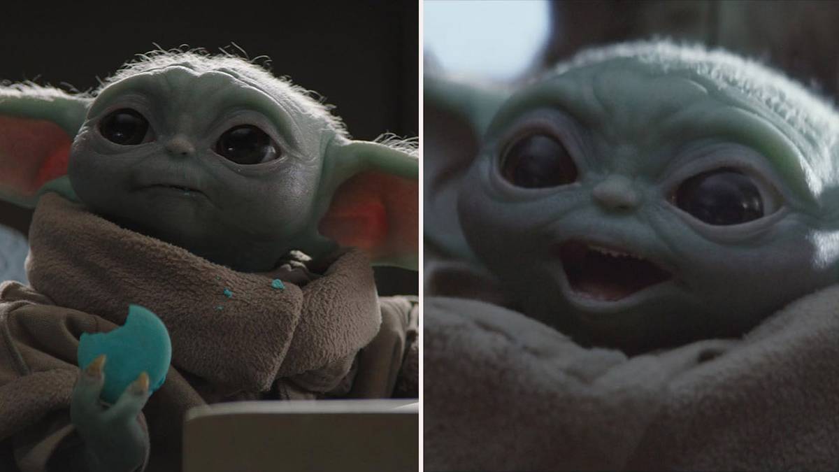 Star Wars The Mandalorian, Grogu cookie and laughing