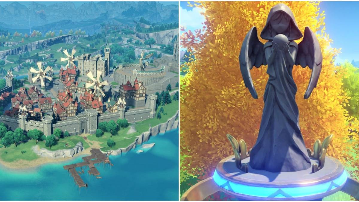 genshin impact barbatos statue tree city mondstadt island