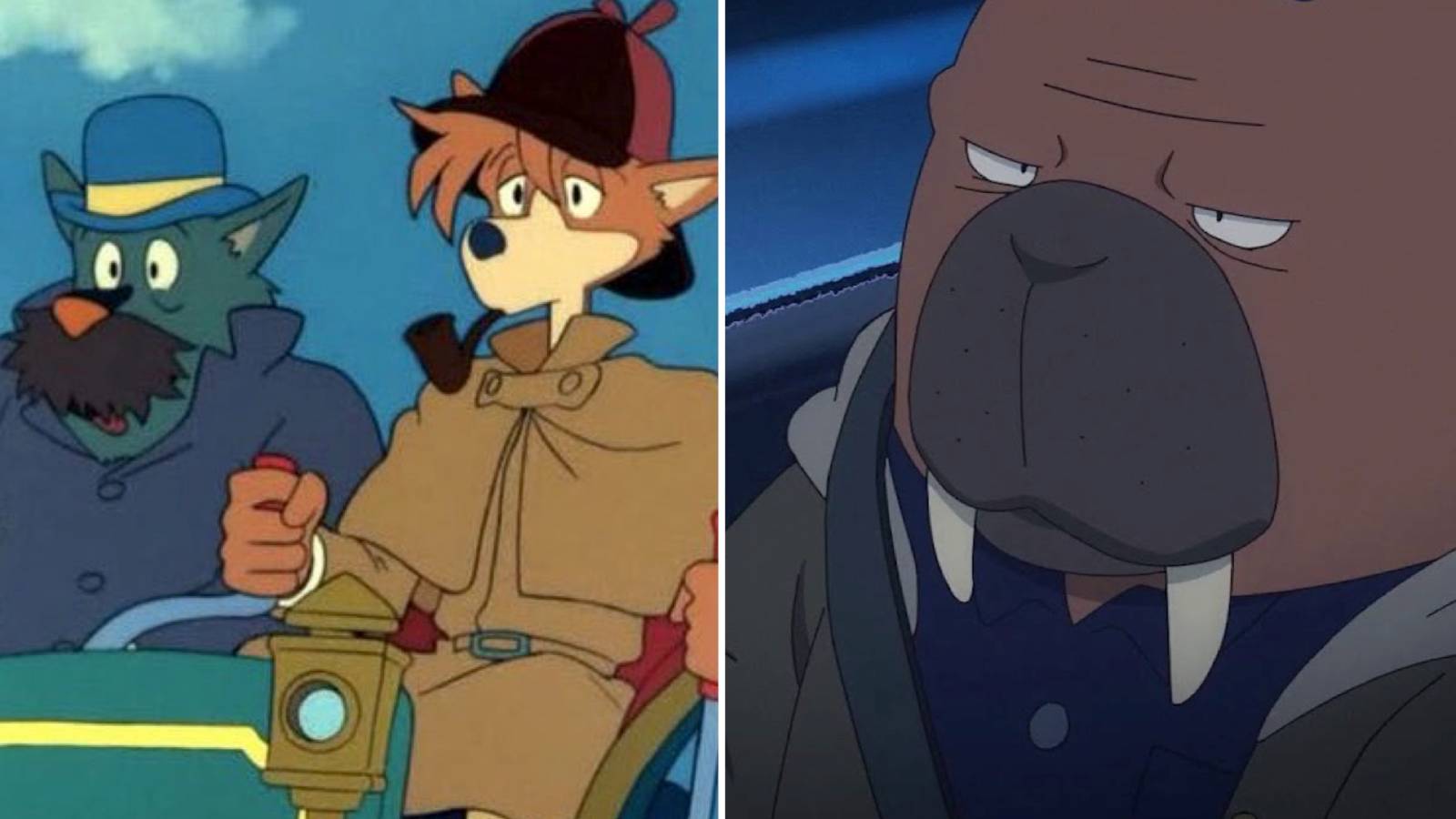 screenshots from Sherlock Fox and Odd Taxi