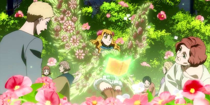 mimosa healing many people at once with plant magic.