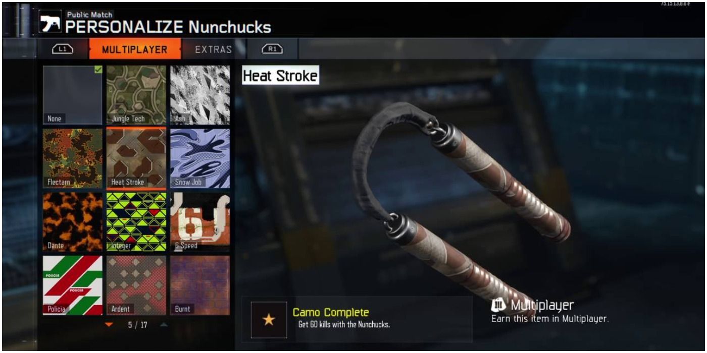 call of duty black ops III nunchucks customization camo