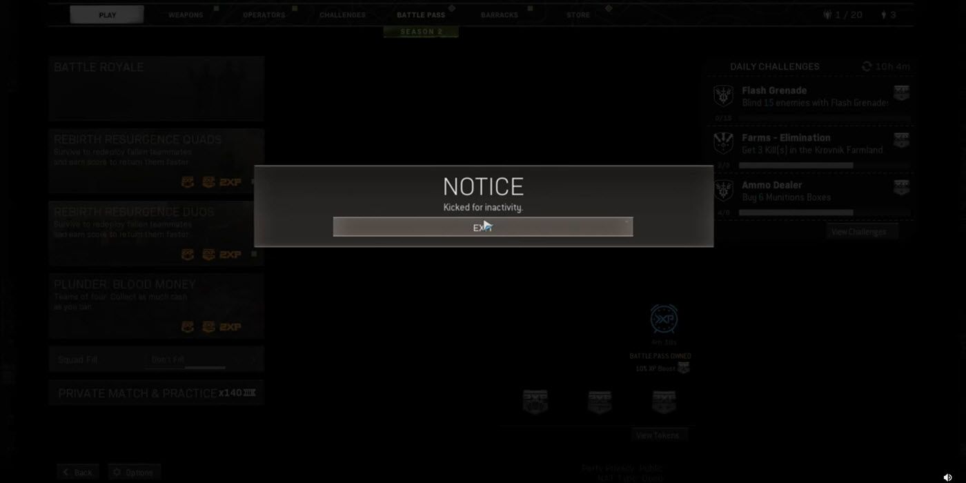 Latest Call of Duty Warzone Bug Kicks Players for Inactivity Even
