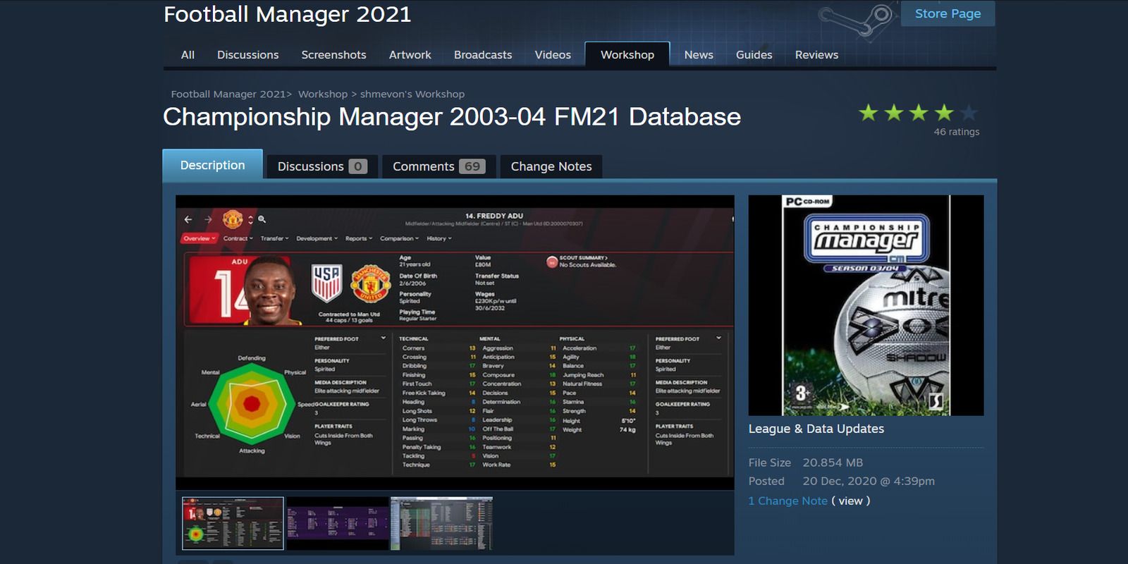 Championship Manager mod - Football Manager 21