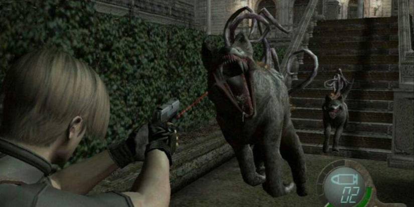 colmillos RE 4 Jumping at enemy