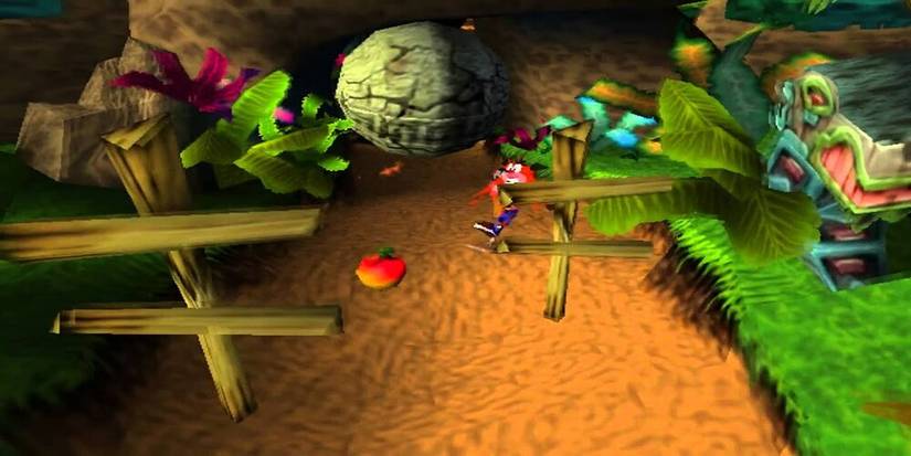 Boulder chase sequence from Crash Bandicoot