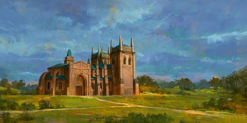 painting of a christian temple.