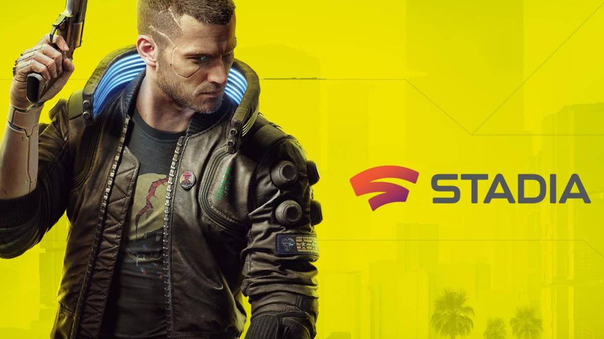 stadia logo with cyberpunk protagonist