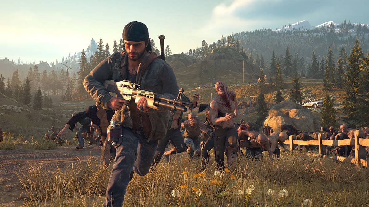 Deacon running from zombies