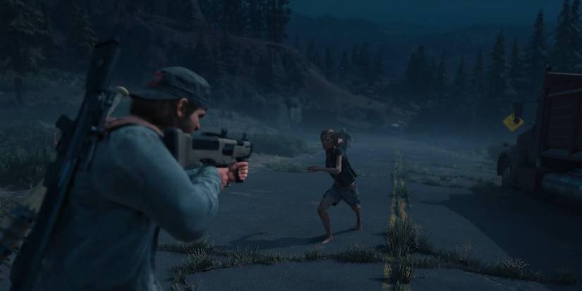 Deacon aiming shotgun at freaker