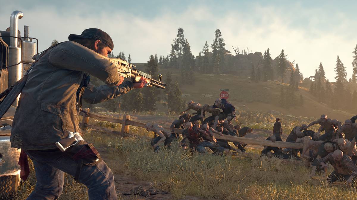 days gone deacon aims at horde climbing over fence